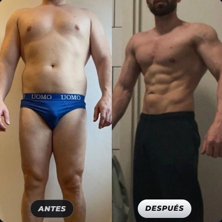 Antes y después de un cliente de Renace Fit